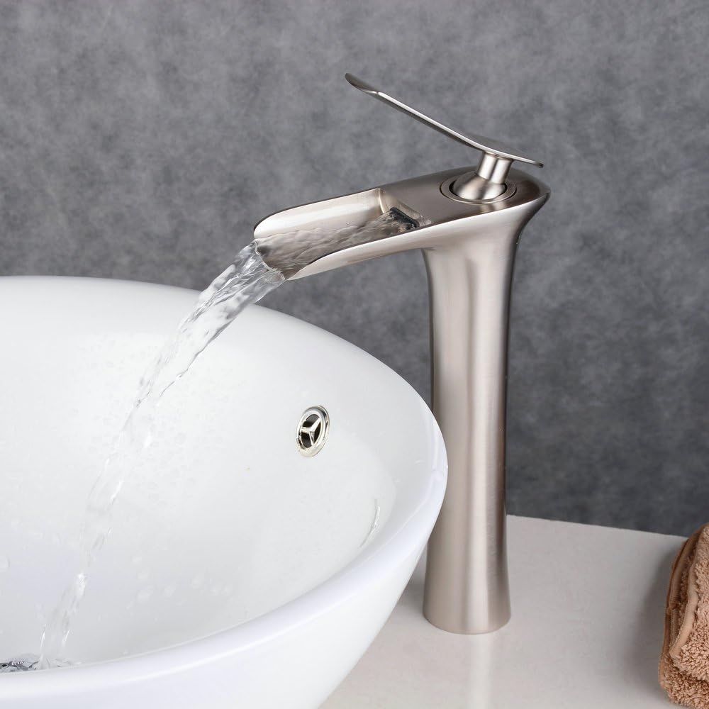 Wasserfall Wasserhahn Bad, Beelee Wasserhahn Waschbecken für Badezimmer, Einhandmischer Waschtischar