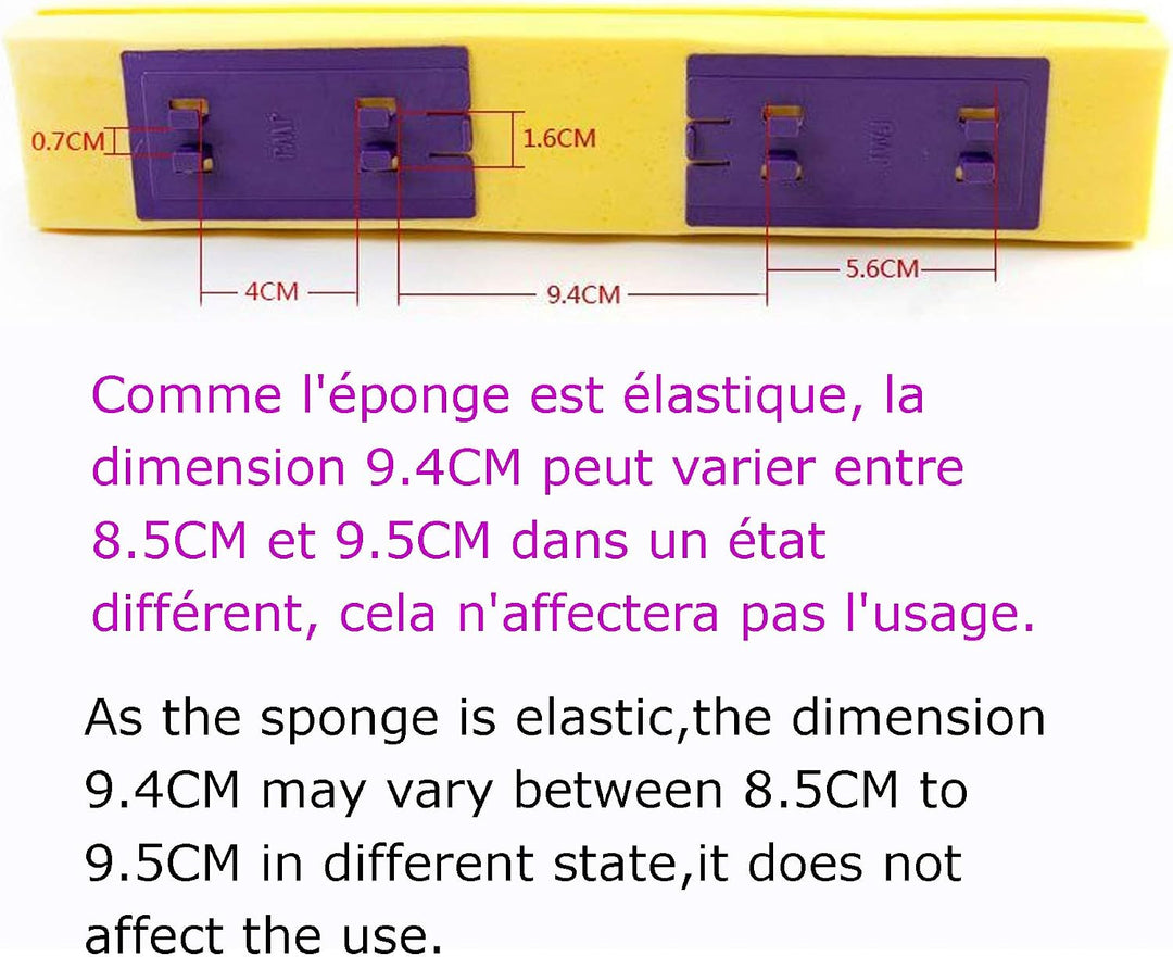 Ersatz für Schwamm Wischmop,3-Stück,Absorbierende Mop Pads Nachfüllungen,PVA Köpfe für Bodenwischer,