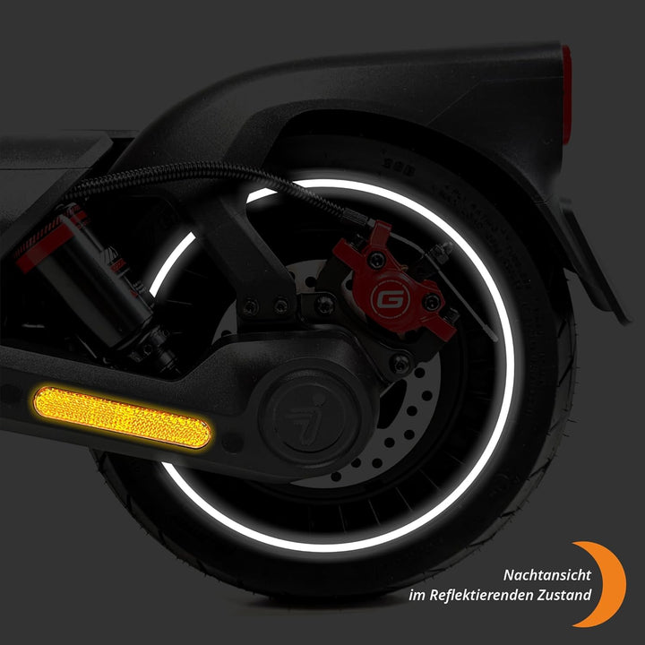 Felgenrand Aufkleber geeignet für Segway Ninebot MAX G3 D E-Scooter G3D Schwarz Reflektierend, Schwa