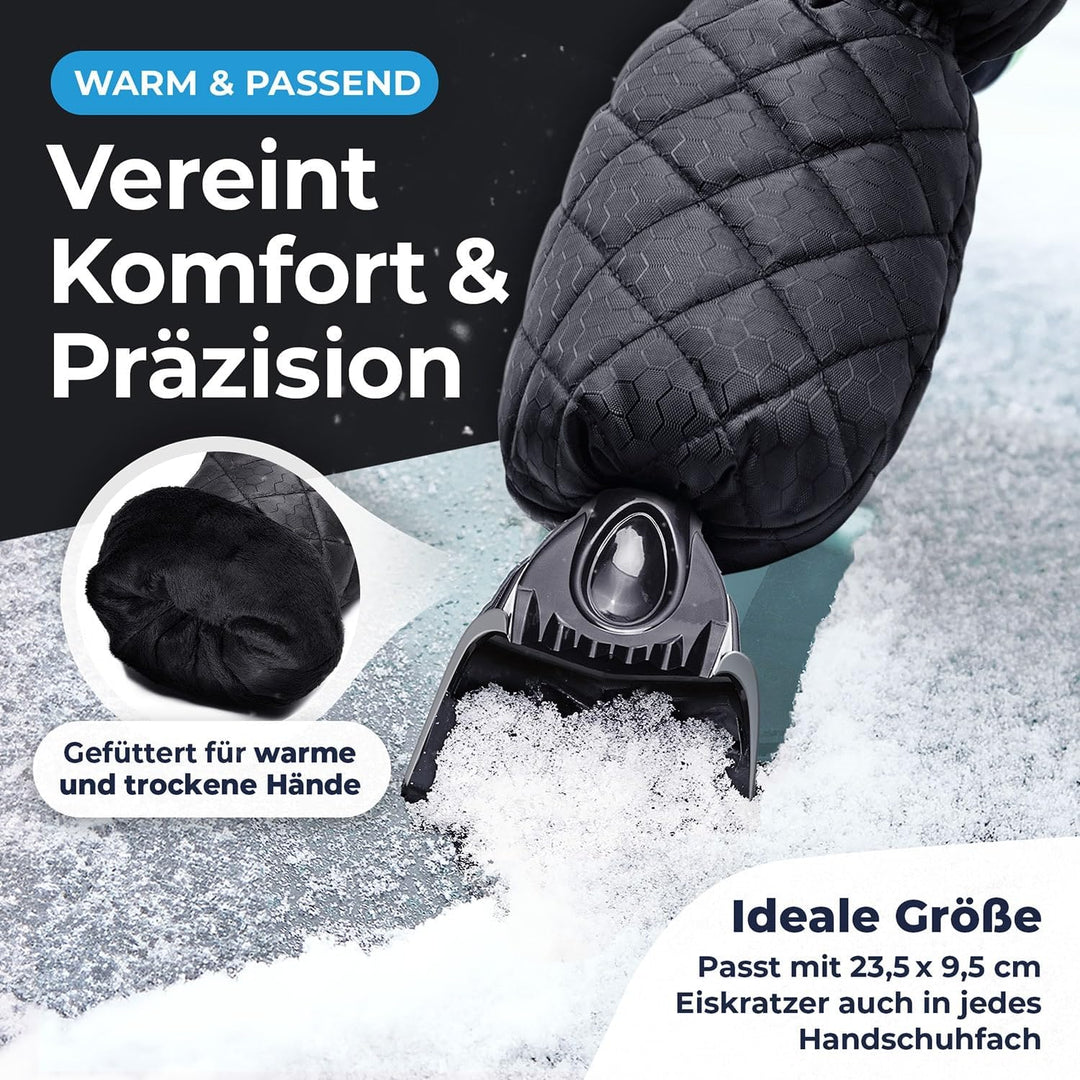 Eiskratzer Auto mit Handschuh TESTSIEGER 2025* - “Eismonster” Profi Scheibenkratzer Auto trifft auf
