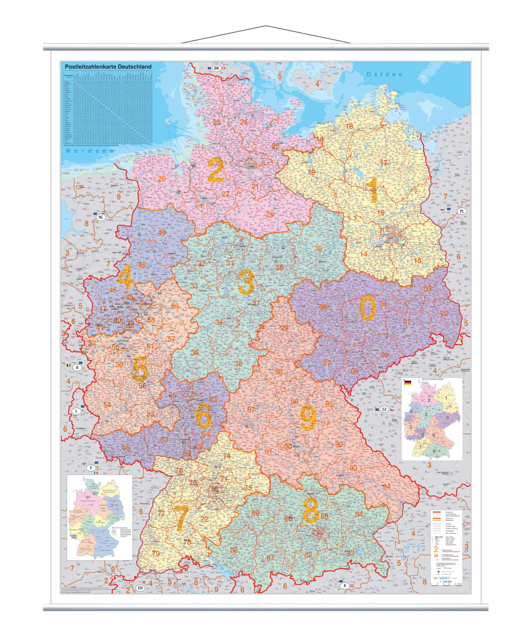 FRANKEN Kartentafel Deutschland, 1:760000, beschreibbar, trocken abwischbar, mit Metallleisten, roll