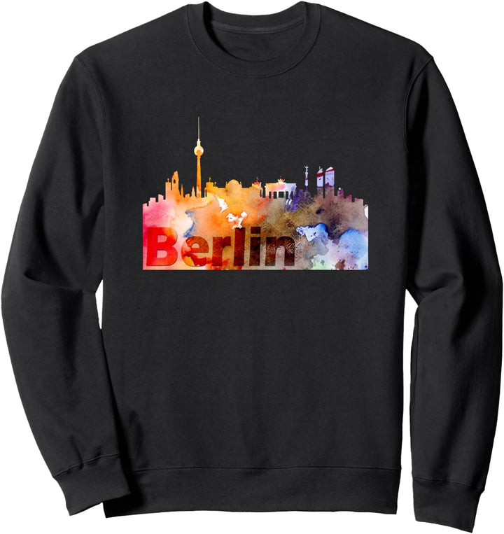 Berlin Skyline Deutschland Hauptstadt Watercolor Style Sweatshirt