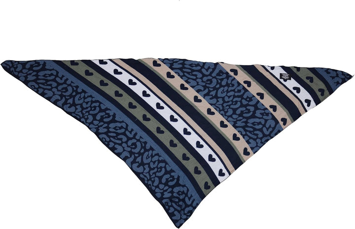 Damen Musselin Halstuch Made in Italy mit Leo Love Herz– Leichtes Dreieckstuch für Frühling &amp; Sommer