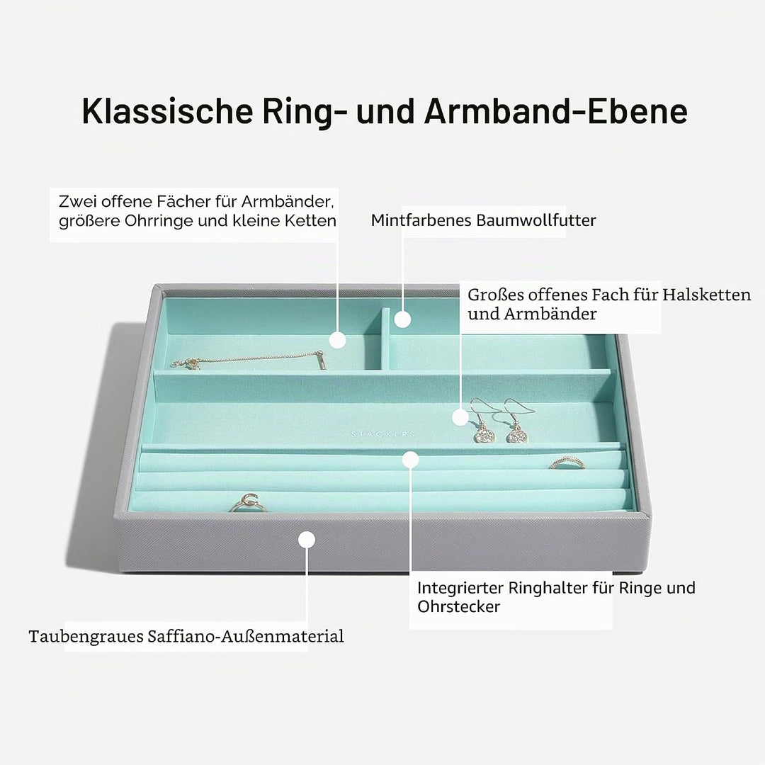 Stackers Grau Mint Klassisch Schmuckschatulle - 5 Dove Grey/Mint Green, Dove Grey/Mint Green