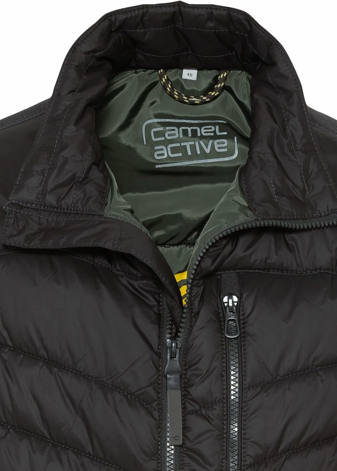 camel active Herren leichte Steppweste ohne Kapuze 56 Dunkelgrau, 56 Dunkelgrau