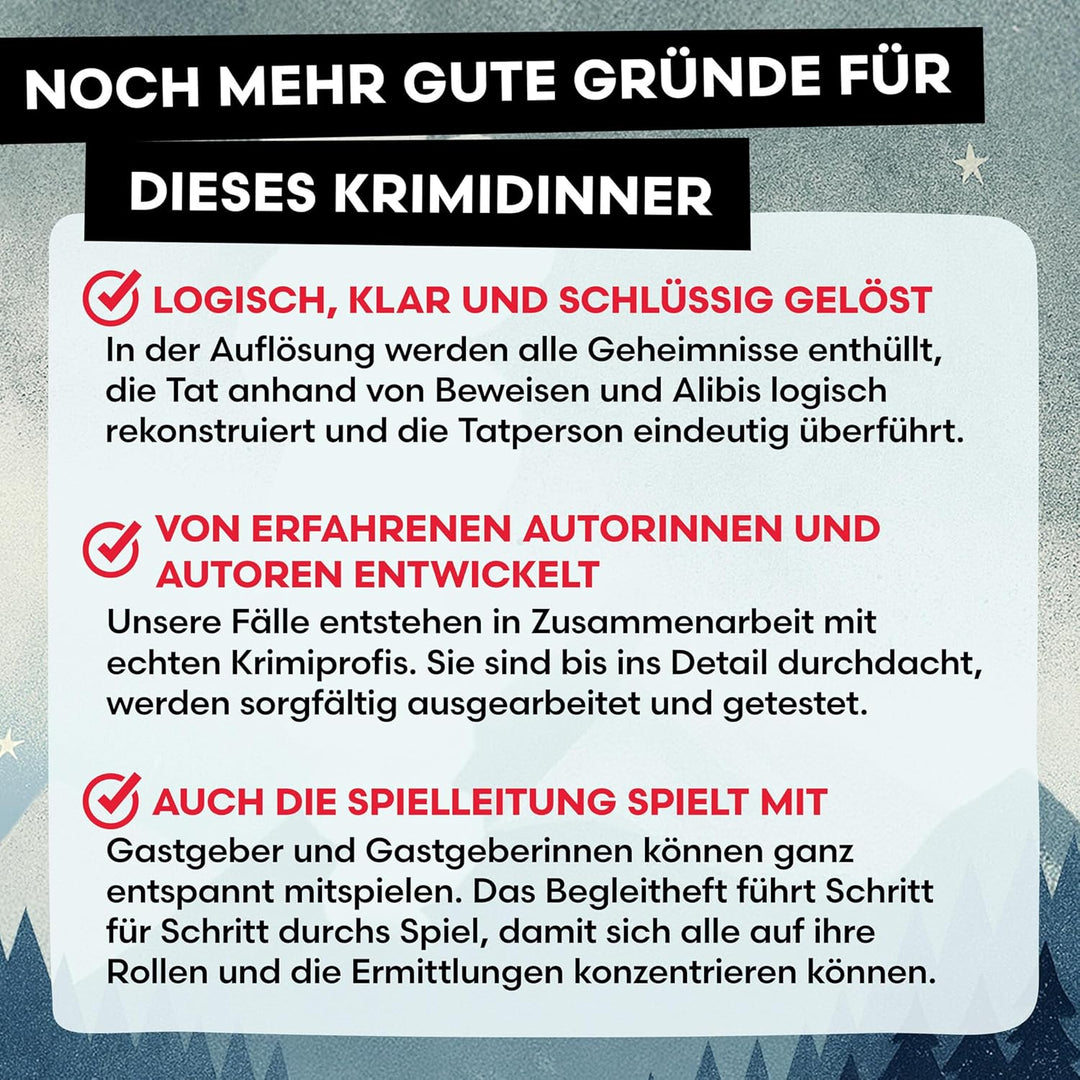 Krimidinner für Zuhause - 6 bis 8 Personen - Mord im Berg-Express - Das spannende Krimispiel ab 16 J