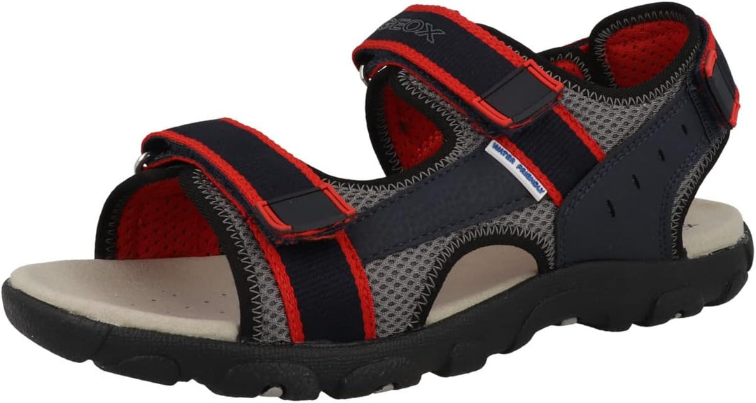 Geox Jungen Jr Strada Sandal, 27 EU Navy Red