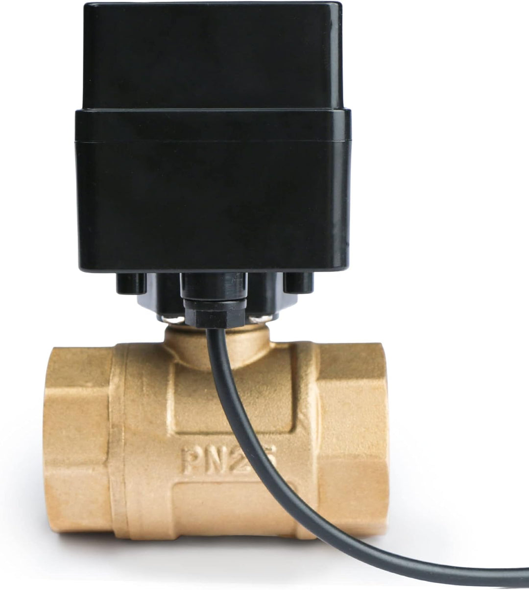 Motorisierter Kugelhahn – 1” Messing-Kugelhahn mit Standardanschluss, 9–36 V AC/DC, 2-Draht-Auto-Ret