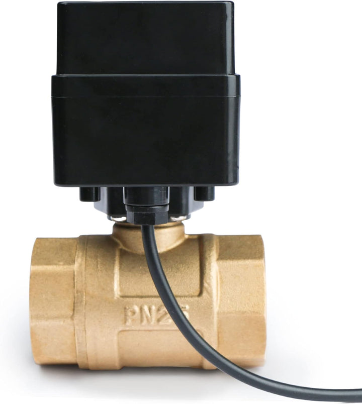 Motorisierter Kugelhahn – 1” Messing-Kugelhahn mit Standardanschluss, 9–36 V AC/DC, 2-Draht-Auto-Ret