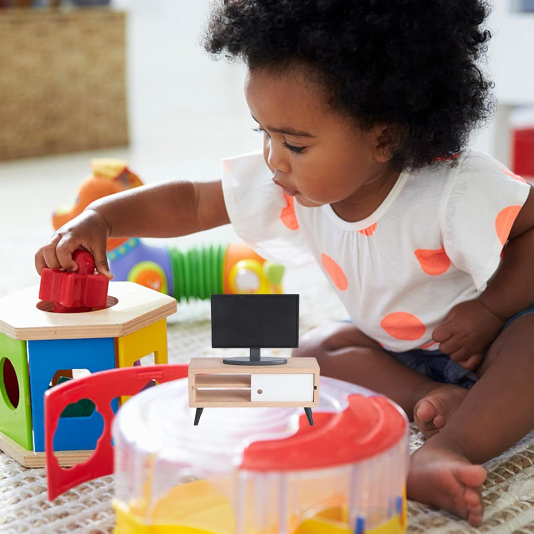 TOYANDONA 1:12 Puppenhaus-Fernseher – Puppenhaus-miniaturmöbel mit Fernsehschrank, Miniaturmöbel-zub