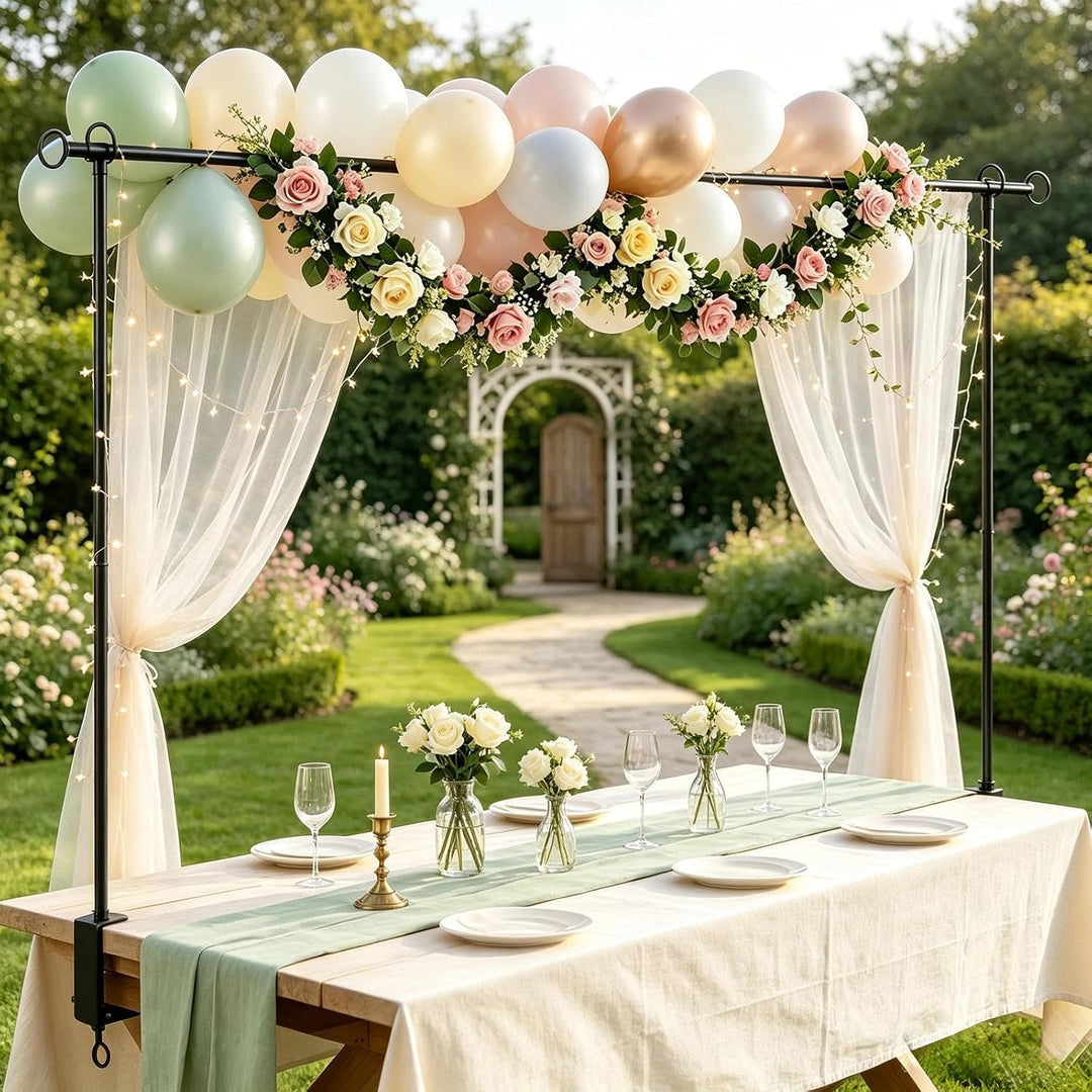 Tischbogen, Metall Verstellbarer Tischbogenständer mit Klemmen, Schwarz Tisch Ballonbogen Für Hochze