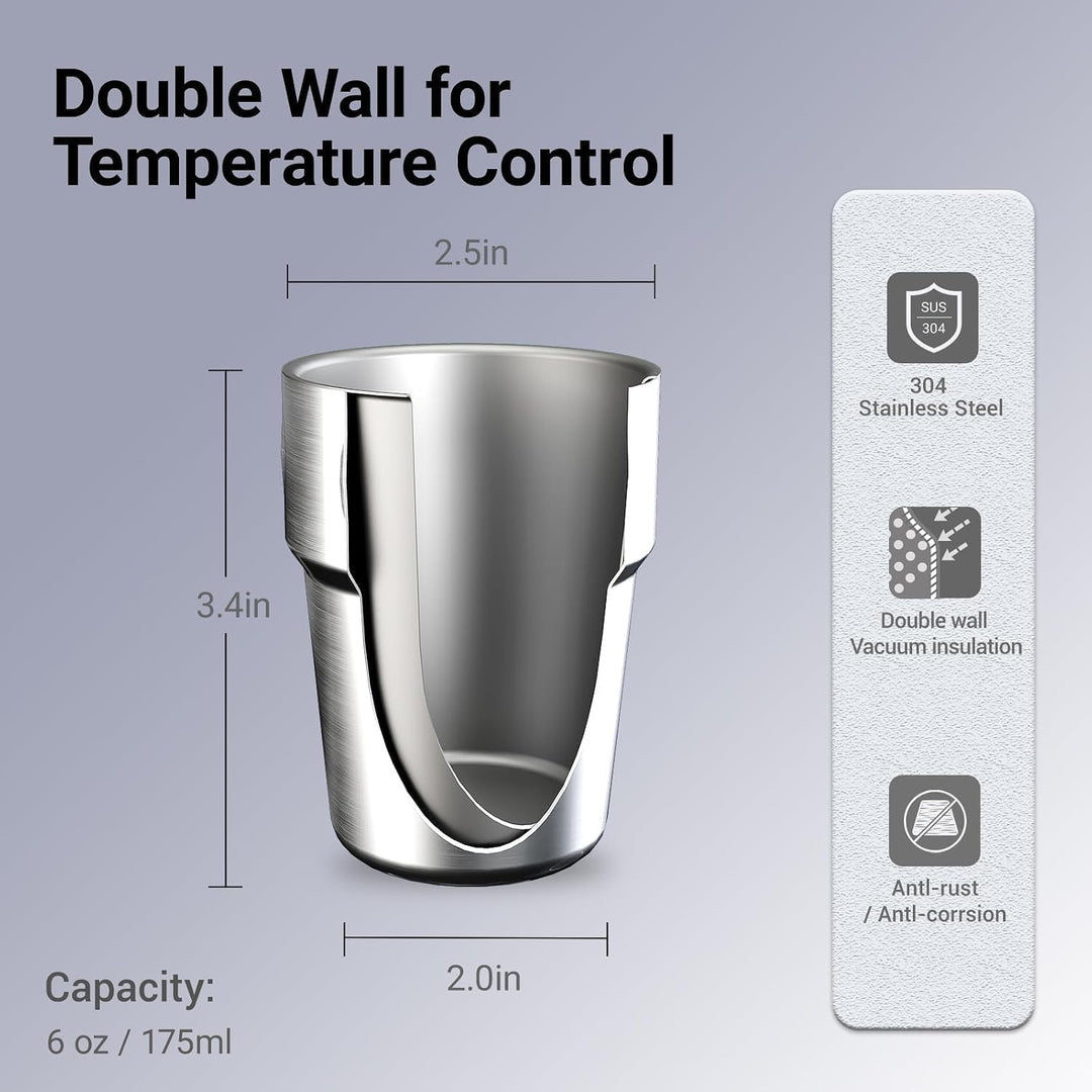 Cocktail Shaker Set mit Stapelbaren Bechern 900ml Premium Edelstahl Frostsicherer Doppelwand-Barkeep