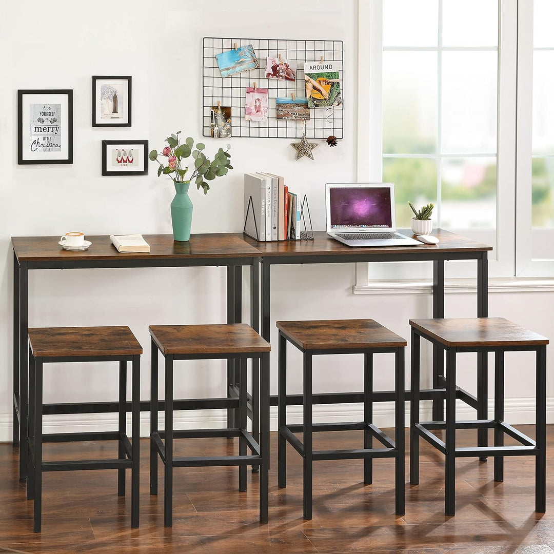 VASAGLE Bartisch, Küchentisch, Küchentresen, rechteckiger Stehtisch, stabiles Metallgestell, 100 x 4