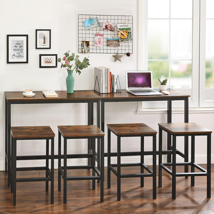 VASAGLE Bartisch, Küchentisch, Küchentresen, rechteckiger Stehtisch, stabiles Metallgestell, 100 x 4