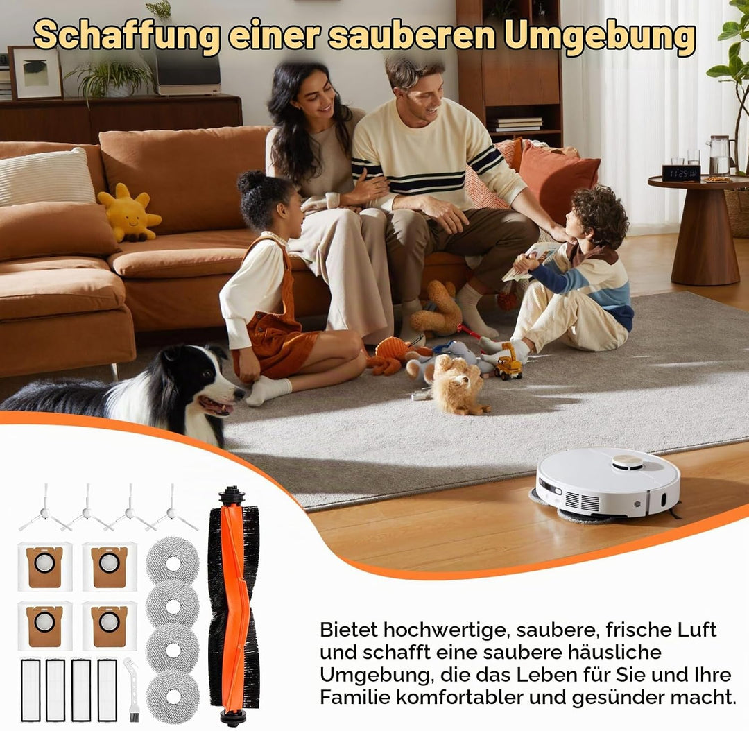 18 Stück Zubehör kompatibel für Xiaomi Robot Vacuum X20+ / X10+ Saugroboter, Ersatzteile Zubehörset
