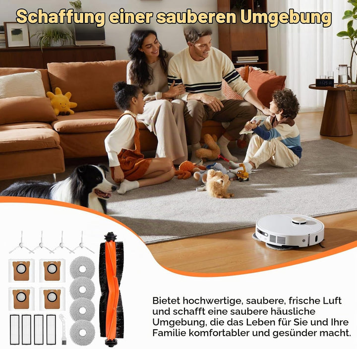 18 Stück Zubehör kompatibel für Xiaomi Robot Vacuum X20+ / X10+ Saugroboter, Ersatzteile Zubehörset