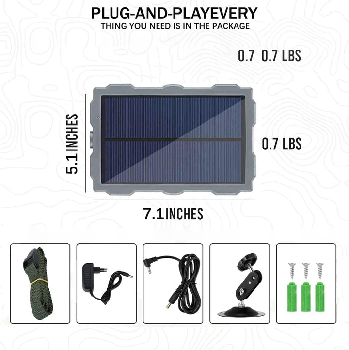 FunKind Solarpanel für Wildkamera DC 6V-12V 3000mAh Wiederaufladbarer Akku, Jagdzubehör für Wildtier