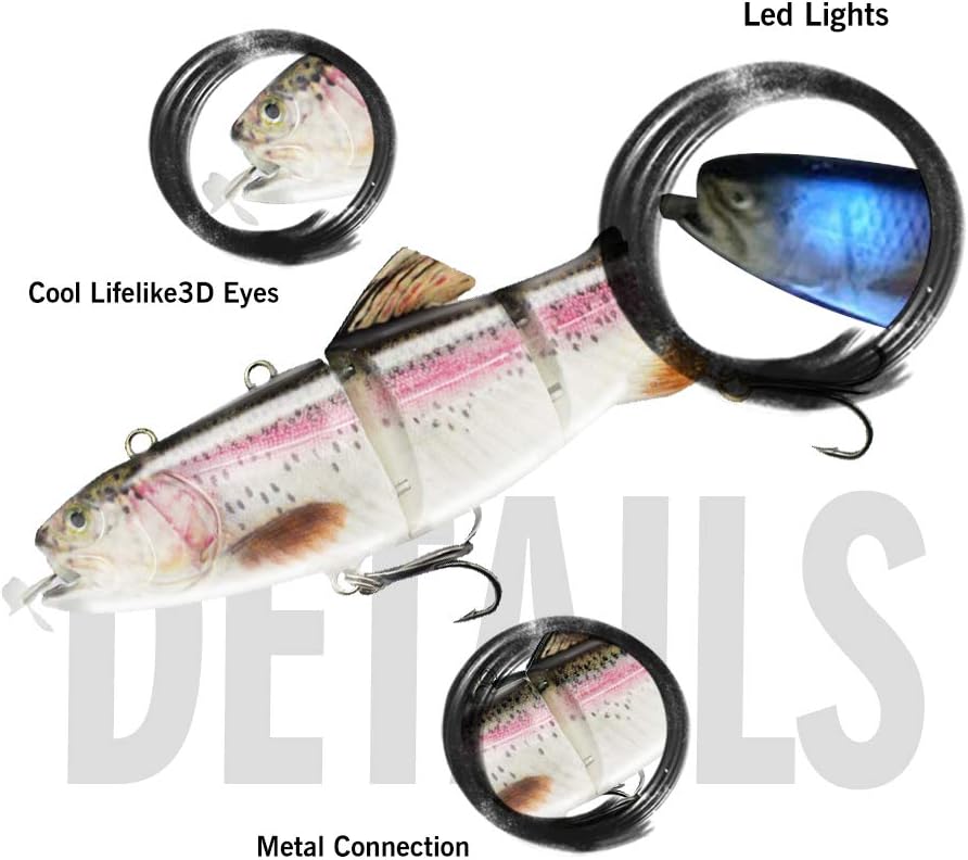 ods lure Robotic Schwimmköder USB wiederaufladbar Fischköder mit LED Licht Elektrischer Angelköder m