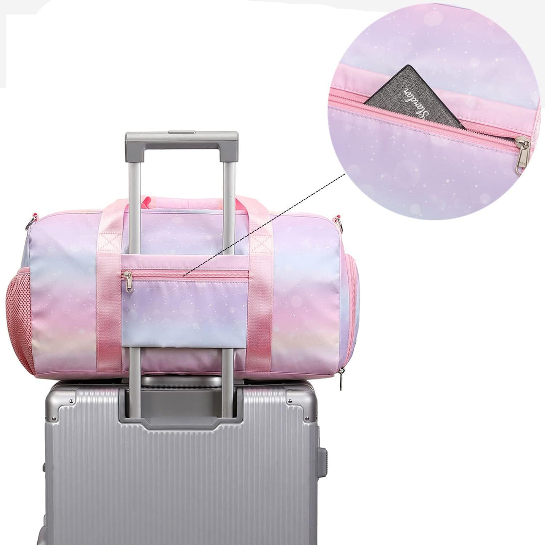 Schwimmtasche Kinder Reisetasche Kinder Sporttasche mit Schuhfach und Nassfach Trainingstasche Weeke