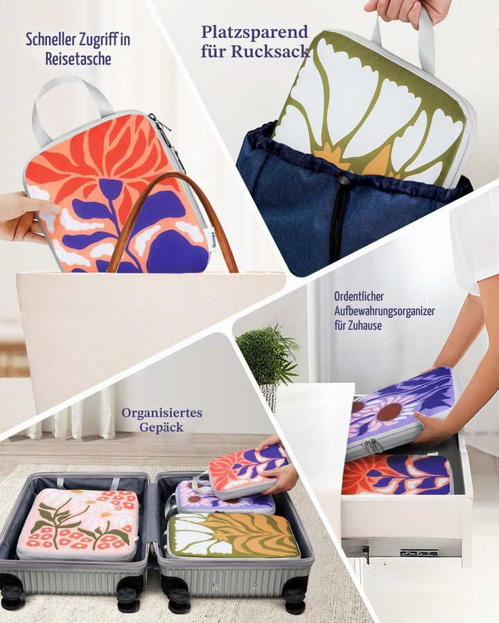 Gonex Compression Packing Cubes 6er Set, Gonex Kleidertaschen 6-teilig Verpackungswürfel, Kleidertas