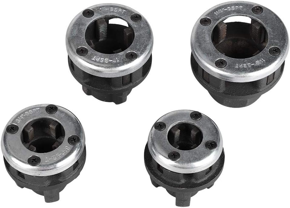 Rohrgewindeschneidsatz, 4 Gewindeschneidkluppensatz, manuelle Klempnerrohr-Gewinde-Kit, 1/2 ", 3/4",