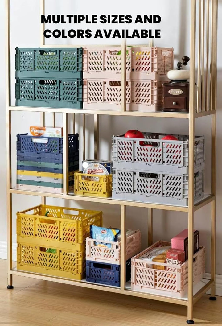6 Stück Klappbox 43×29×17cm Blau,Klappkiste Körbe Aufbewahrung Zusammenklappbarer Tragbar Aufbewahru