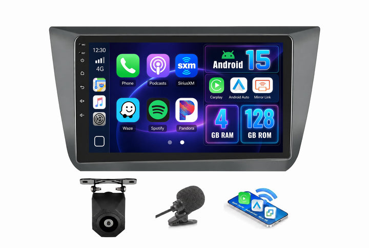 4+128GB Android 15 Autoradio für Seat Altea 2004-2015, Toledo 2004-2009 Wireless Carplay Android Aut