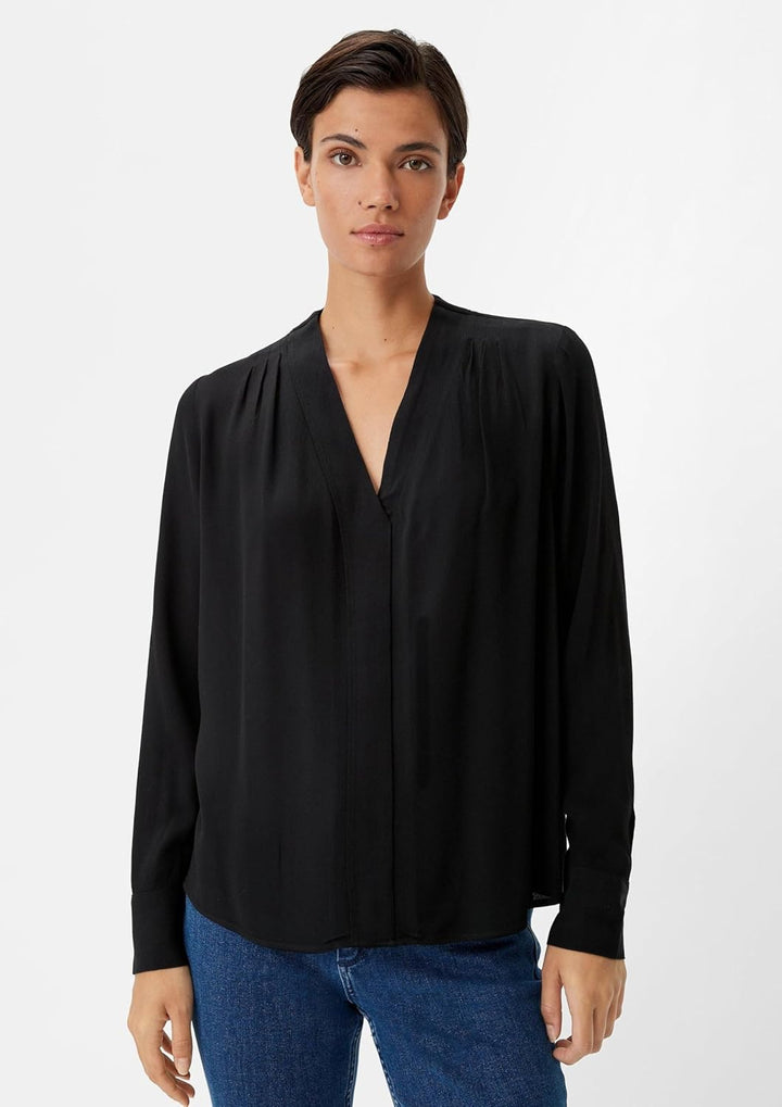 Comma Damen 2136935 Bluse 34 9999_schwarz, 34 9999_schwarz