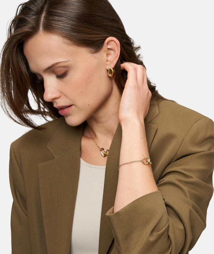 Tamaris Halskette für Damen, Halsschmuck mit Anhängern wasserfest aus Edelstahl Organics / Gold, Org
