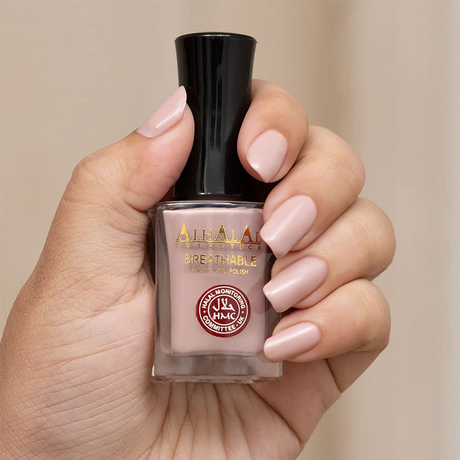 Al Halal-Gel-Nagellack – wasserdurchlässiger roter und weisser Nagellack – glänzendes Finish, vegan