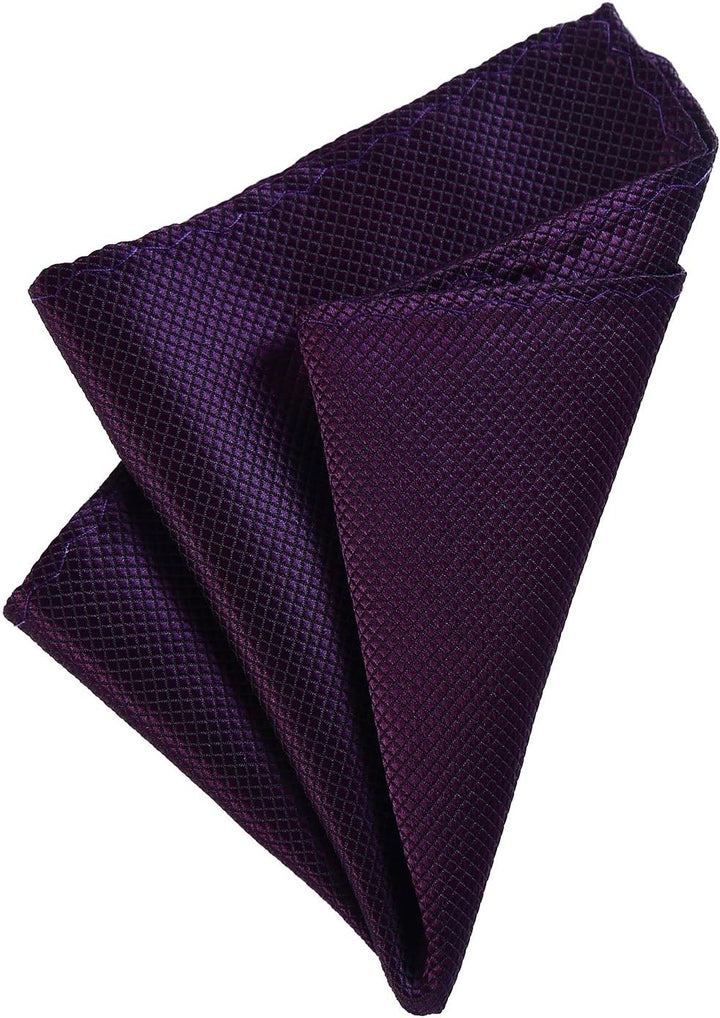 DonDon Herren Fliege und Einstecktuch gebunden und grössenverstellbar Aubergine, Aubergine