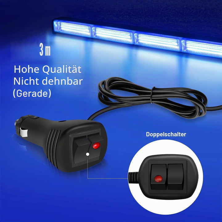58 cm LED Rundumkennleuchte 80W Blau Rundumleuchte für Auto Anhänger Wohnwagen SUV -17 Blinkende Str