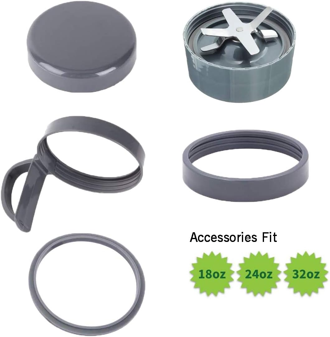 Ersatzteile für NutriBullet, 2 Tassen, Abziehklinge, 2 wiederverschliessbare Deckel, 2 Dichtungen, 2