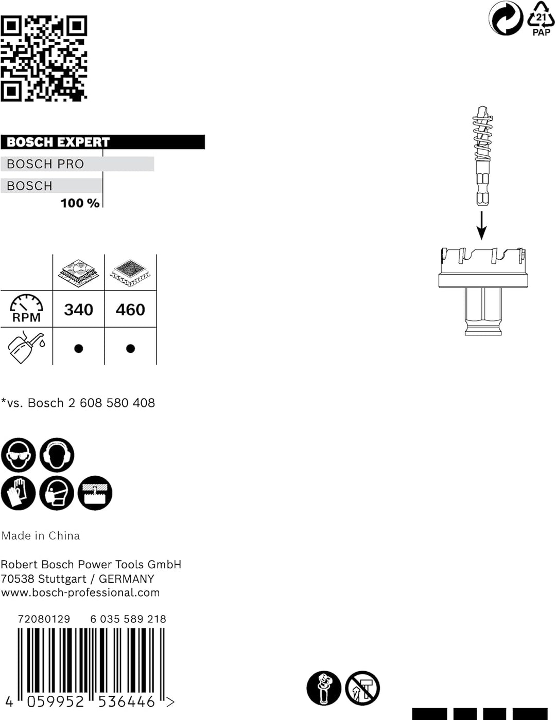 Bosch Accessories 1x Expert Sheet Metal Lochsäge (für Stahlbleche, Edelstahlbleche, Ø 35 mm, Zubehör