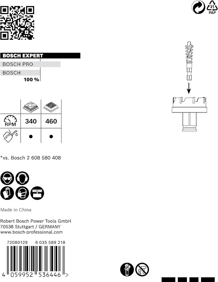Bosch Accessories 1x Expert Sheet Metal Lochsäge (für Stahlbleche, Edelstahlbleche, Ø 35 mm, Zubehör