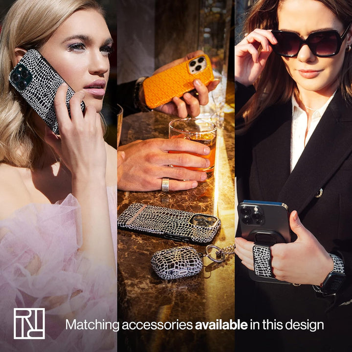 Richmond & Finch Kompatibel mit AirPods Pro Hülle, Schwarzes Kroko Schutzhülle Kompatibles Kabellose