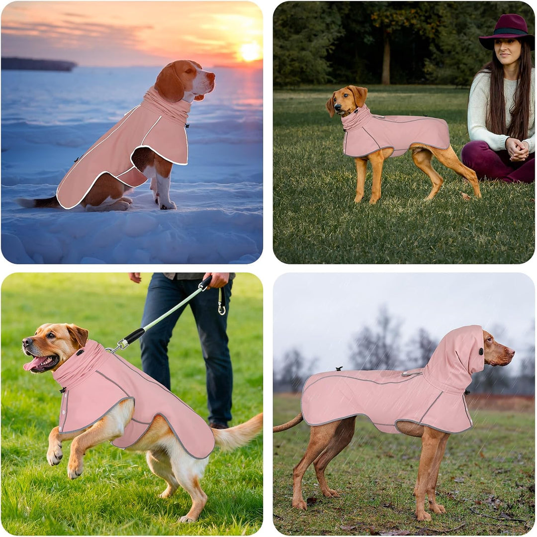 Hunderegenmantel - Wasserdichter Regenjacke für Hunde, Einstellbare Regenmantel für Mittlere, Grosse