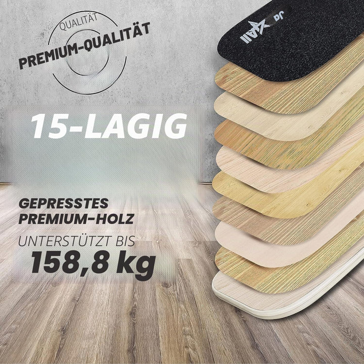 Yes4All Indoorboard aus Holz, Surf Balance Board mit glatter Oberfläche und Rolle für alle Trainings