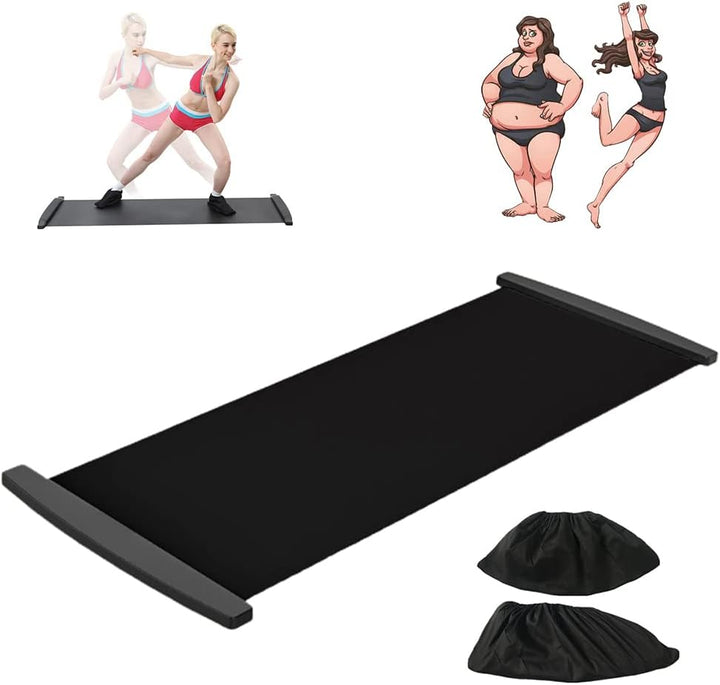 Gleitbrett mit Schuhüberzug, Trainingsmatte für Bein-Topf-Training, Fitness, Gleitbrett für Fitness-