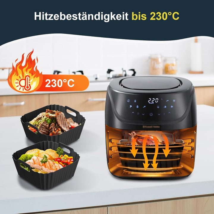 Silikonform Heissluftfritteuse für Russell Hobbs Air Fryer L 4L (27160-56), 2 Stück Airfryer Silikon