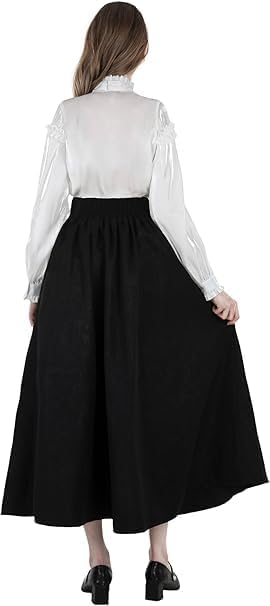 Viktorianische Bluse Gothic Damen Vintage Stehkragen Langarm Oberteil Steampunk Damen Renaissance He