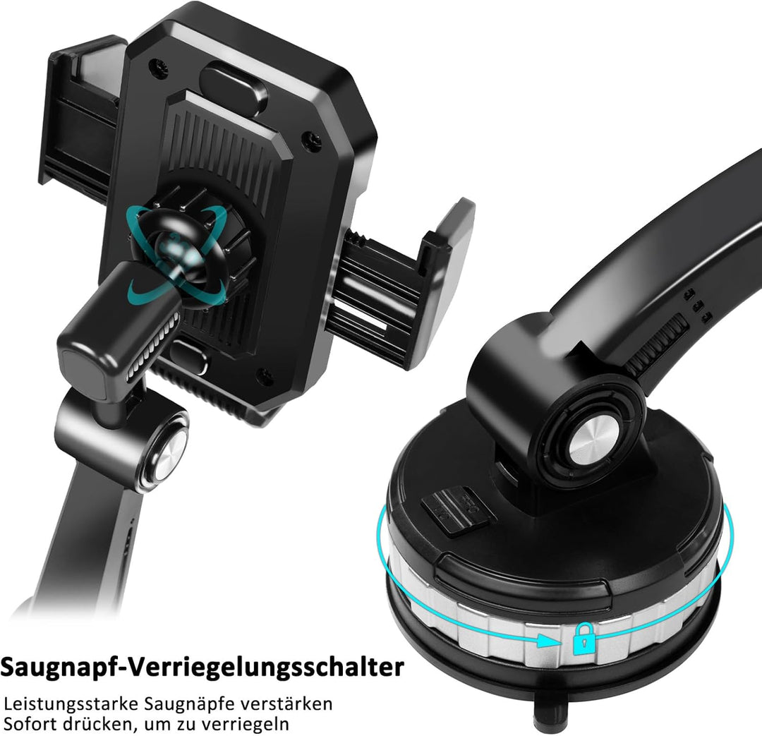 Auto Handyhalterung 360° Drehbar Handyhalter, Super Saugnapf