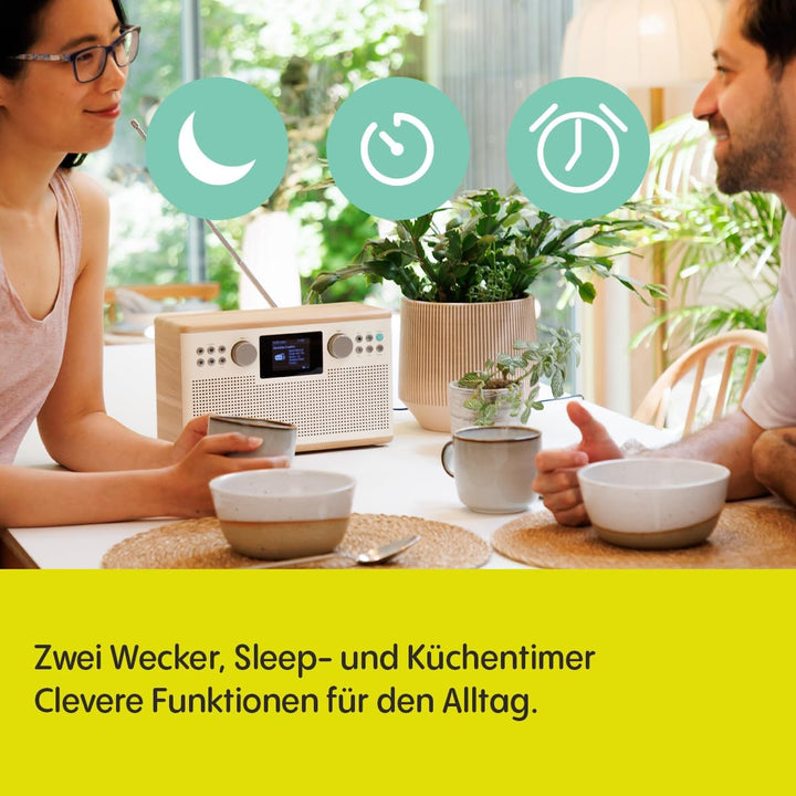 Pure Classic H6 Hi‑Fi Stereoanlage und Musikanlage mit DAB+ UKW Radio Bluetooth 5.3 USB‑A & AUX 2,4"