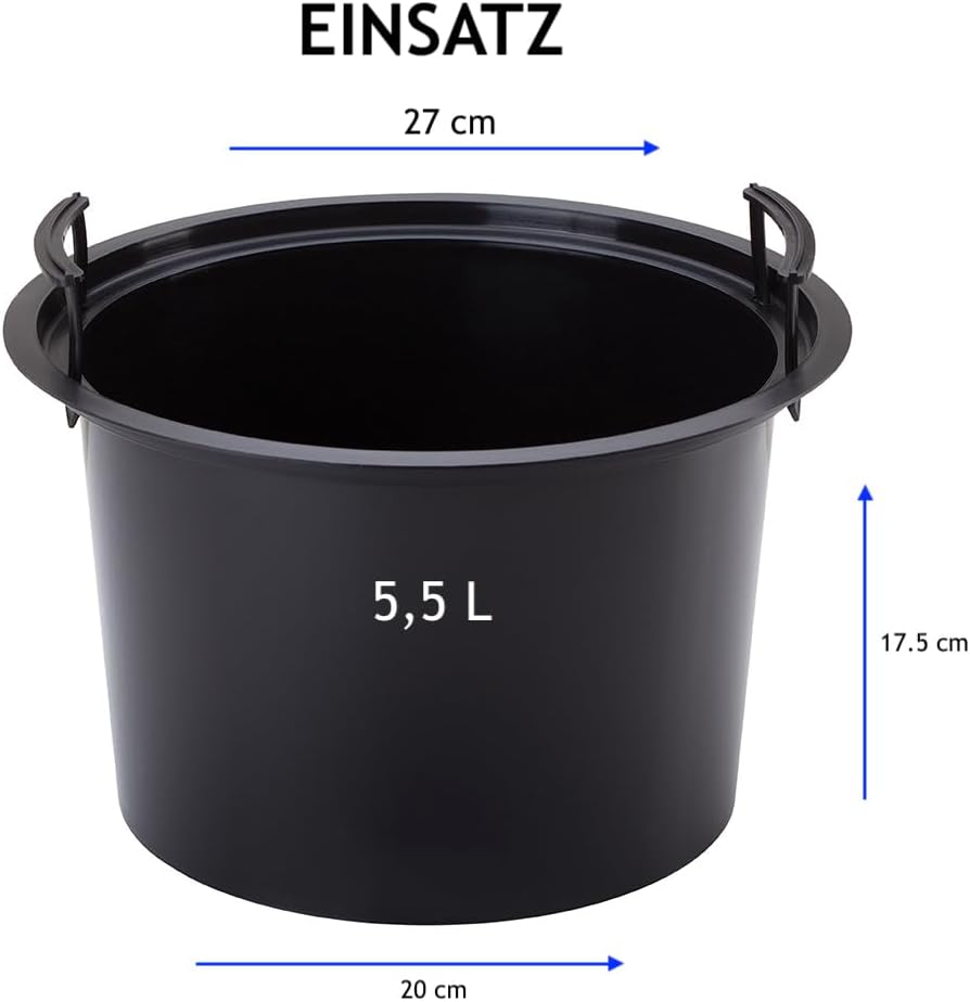 MELTOM Blumenkübel Blumentopf Rund Slim Pflanzkübel mit Herausnehmbaren Einsatz DEKORATIV (Taupe, XL