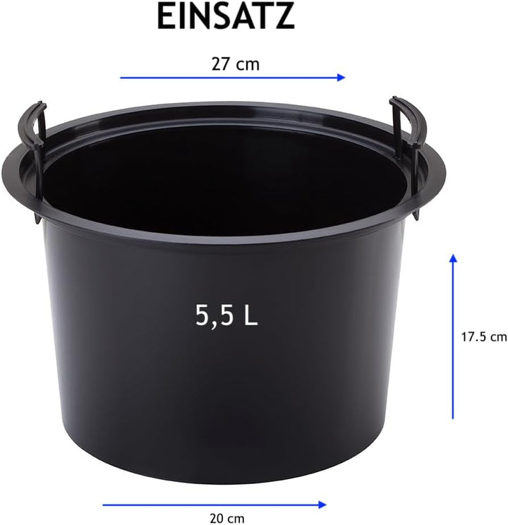 MELTOM Blumenkübel Blumentopf Rund Slim Pflanzkübel mit Herausnehmbaren Einsatz DEKORATIV (Taupe, XL