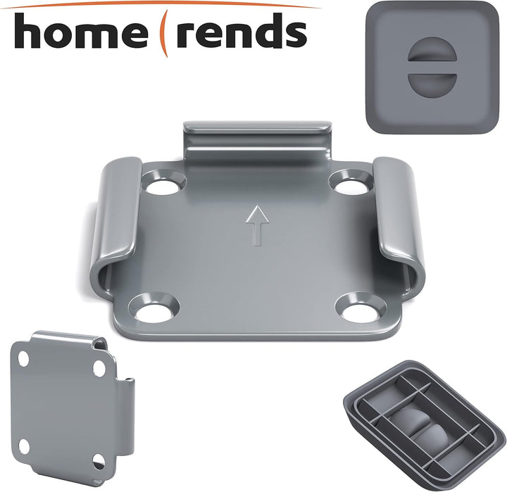home Trends Bodenhalterung für Seitenmarkisen Metallplatte mit Kunststoff-Deckel Stahl anthrazit, Me