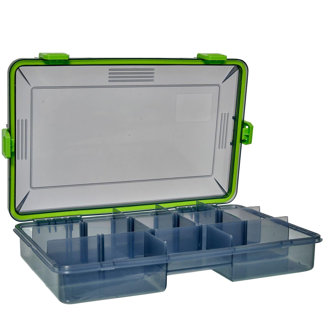 Gunki 27,5x18x5cm wasserdichte Box M - Kunstköderbox für Gummifische & Wobbler, Angelbox für Raubfis