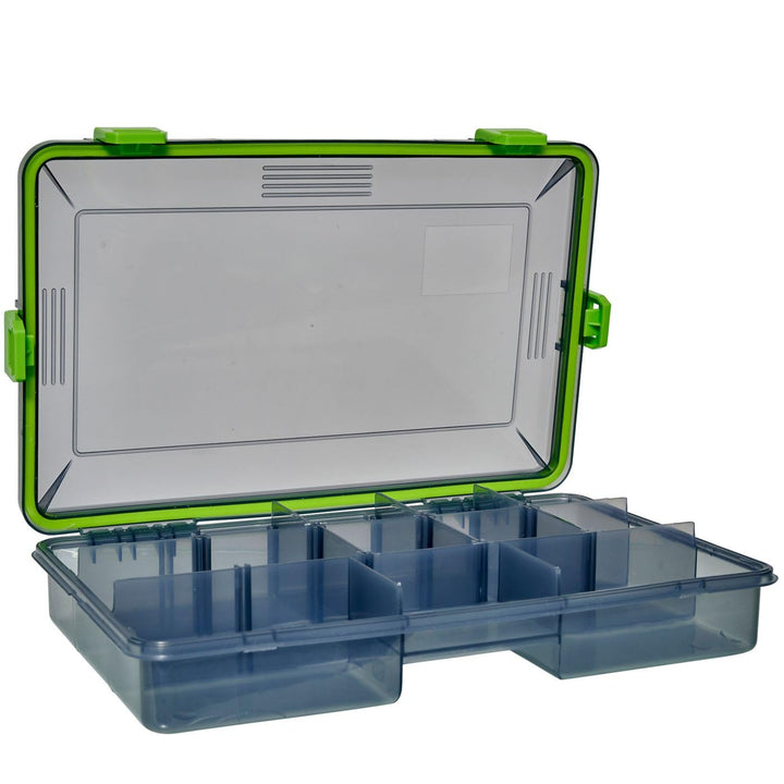 Gunki 27,5x18x5cm wasserdichte Box M - Kunstköderbox für Gummifische & Wobbler, Angelbox für Raubfis