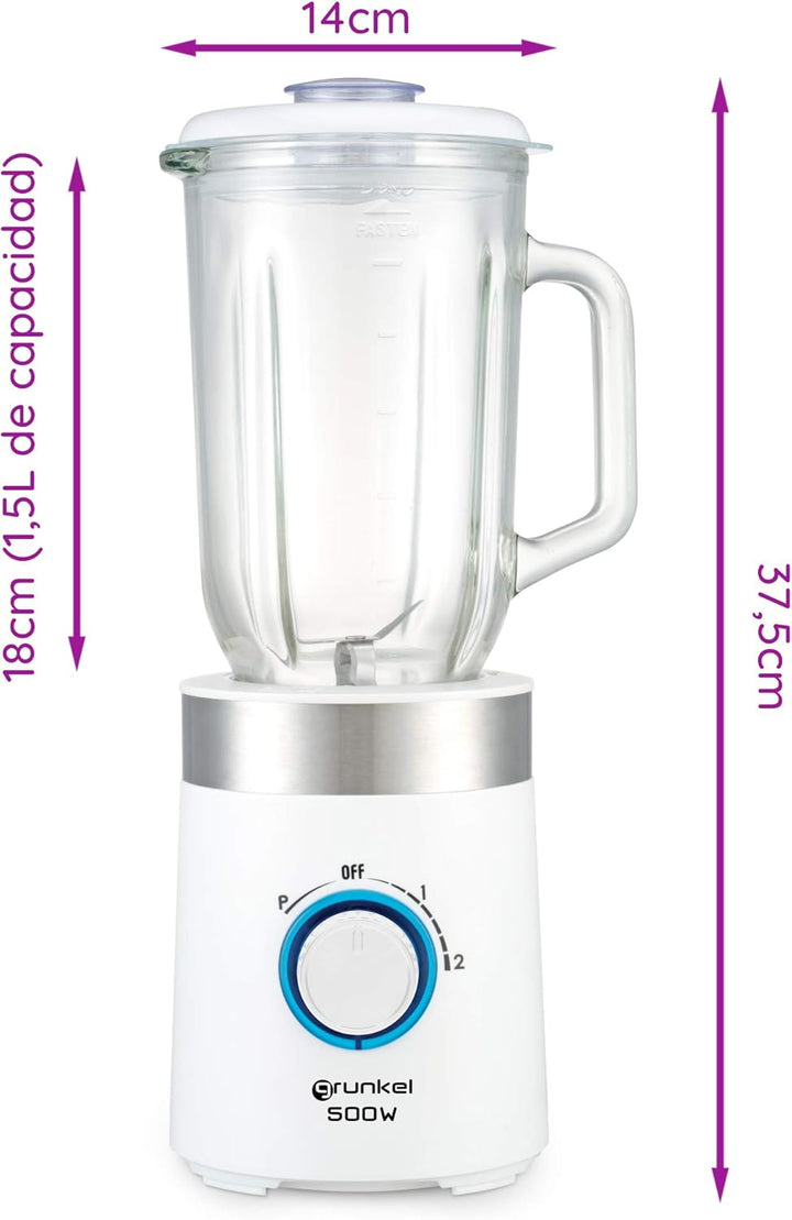 Grunkel BT-Practica 500 W 1 Litre Blender and Stainless Steel Blades