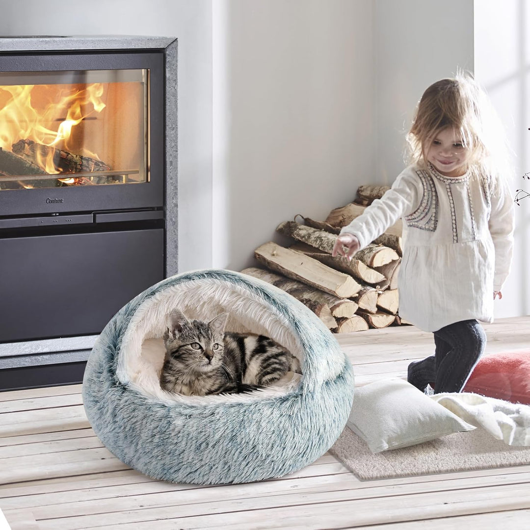 CATISM Katzenbett Waschbar Katzenschlafplatz für Katzen Plüsch Haustier Katzenkopfkissen Katzenkisse